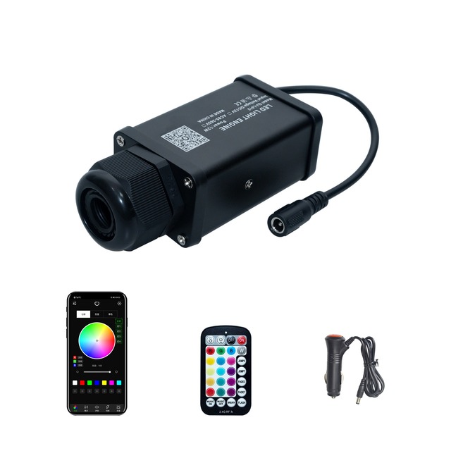 Mini 12W 450pcs RGBW Car LED Fiber Optic Light Kit APP Remote Control Auto Roof Star Light Interior Ambient Light