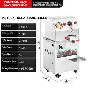Stainless Steel Electric DC AC 24V 220V Sugar Cane <b>Sugarcane</b> <b>Juicer</b> 450W Efficient Economical Juice Extractor - Product Image 5