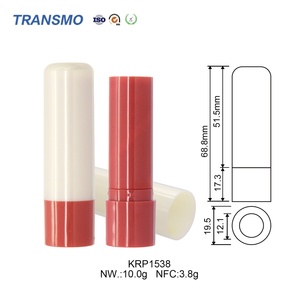 Tubes de rouge à lèvres ronds en plastique, tubes de baume à lèvres rouges et transparents - Product Image 2