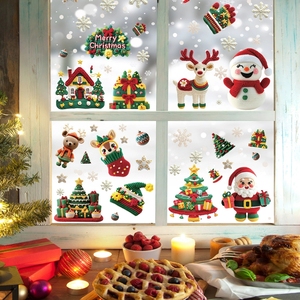 Autocollants statiques de Noël pour vitres, décorations de fêtes, films givrés pour vitres, décalcomanies pour magasins, bureaux et décoration intérieure - Product Image 2