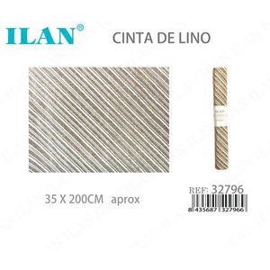 Nastro di Lino Ilan 35cm X 200cm Circa, Motivo a Righe, per Uso Decorativo e Artigianale - Product Image 1