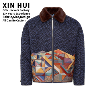 Chaqueta Bomber de Invierno para Hombre, Diseño 2026, Sólida, Impermeable, Cortavientos, con Bordado Personalizado, Cierre de Cremallera, Poliéster, Espiga - Product Image 1