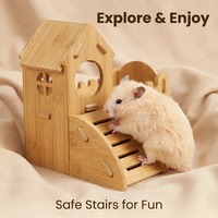 Maisonnette en bambou pour hamster, jouet cachette, nid en bambou, balançoire, balançoire à bascule, cabane de sommeil pour cailles et petits animaux, durable et écologique