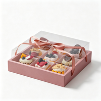 Boîte à gâteau de luxe personnalisée avec fenêtre transparente en PET, impression dégradée haute définition, emballage pour cupcakes pour mariage, anniversaire, fête