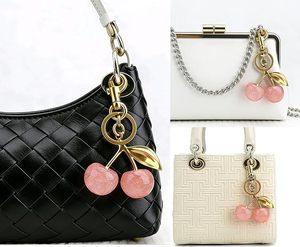 Cherry Bag Charm Cherry Keychain Hanging <b>Purse</b> Decoration <b>Cute</b> Pendant for Women Accessories Fashionable Handbag Car Keys - Product Image 4