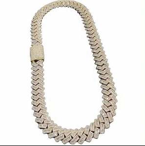 Designer 925 Sterling Silver Cuban Link Moissanite Bracelet With Lab Grown Diamond Smooth Polish Jewelry - Product Image 4