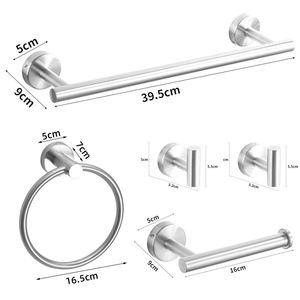 Iron Round Wall-Mounted <b>Towel</b> Rack with Nickel Finish Modern Design Easy to Clean for Bathroom Use - Product Image 4