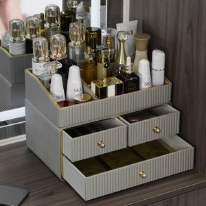 MAVOBO Boîte de Rangement de Maquillage et Cosmétiques de Luxe en Cuir pour Bureau, Organisateur à Tiroirs Exquis et Luxueux - Product Image 3