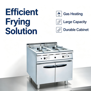 Freidora Vertical <span class=keywords><strong>de</strong></span> <span class=keywords><strong>Gas</strong></span> <span class=keywords><strong>de</strong></span> Alta Resistencia <span class=keywords><strong>con</strong></span> 2 Tanques y Gabinete <span class=keywords><strong>de</strong></span> Almacenamiento, Equipo <span class=keywords><strong>de</strong></span> Fritura Comercial para Cocina <span class=keywords><strong>de</strong></span> Hotel y Catering - Product Image 5
