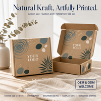 Boîte d'expédition en carton ondulé E-Flute, monobloc, prédécoupée, emballage plat, impression CMJN en encre blanche, logo personnalisé, OEM ODM, cadeau d'entreprise
