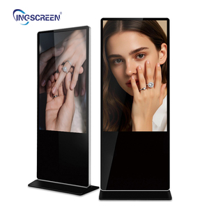 INGSCREEN Totem LCD Commerciale da 75 Pollici con Supporto da Pavimento, Antipolvere, Schermo Divisibile per Informazioni in Sale d'Attesa Ospedaliere - Product Image 1