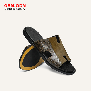 Premium Horse Hair Cow Leather Slides Hair On Hide Animal Textured H Strap Men Slippers Patchwork Vacation Pool Luxury Designer - Product Image 1