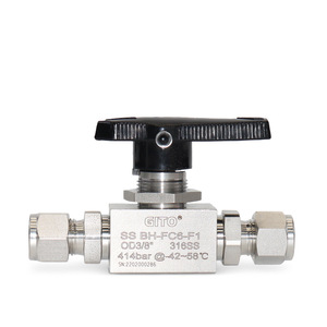 Vanne à boisseau sphérique haute pression en acier inoxydable SS316L avec raccord à compression manuel, conception à passage direct - Product Image 4