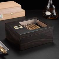 Caja de Madera MDF con Diseño de Pino y Chocolate para Cigarros, Protección Hidratante, Grabado Láser Disponible, Ideal para Ocasiones Especiales