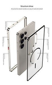 Étui magnétique en métal avec boucle à ressort de refroidissement compatible HD pour S26 Ultra S25+, panneau arrière mat, design couleur unie - Product Image 6