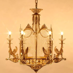 Lámparas de araña de cobre estilo europeo alas de <span class=keywords><strong>lobo</strong></span> latón águila colgante iluminación decorativa Villa techo vela Luz - Product Image 5