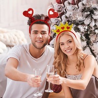 Bandeau en forme de cœur rouge pour la Saint-Valentin, accessoire pour cheveux, décoration de fête de mariage, plume, paillettes, pince à cheveux en plastique
