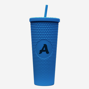 Vaso de Viaje Mate de Doble Pared con Tapa Hermética y Boca Ancha, Dorado Translúcido con Tachuelas Brillantes, para Café Helado - Product Image 2