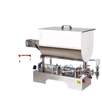 Machine de remplissage semi-automatique pneumatique horizontale pour pâtes, sauces chili, confitures, huiles et liquides – Mélangeur et remplisseur de bouteilles pour emballage industriel