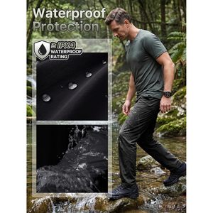 FOXA Mens Waterproof Hiking Pants Lightweight <b>Stretch</b> Cargo Casual Pants With 5 Pockets Spring Summer Autumn - Product Image 3