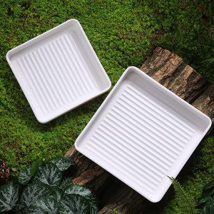 Trendy Mountain-Style Hot Pot <b>Plate</b>: White Square Box with Litsea Root Beef, <b>Melamine</b> Creative Stackable Grill <b>Plate</b> - Product Image 4