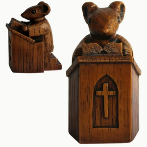 เมาส์เรซิ่นในโบสถ์รูปปั้นรูปปั้นแท่นสะสมสำหรับตกแต่งโต๊ะในบ้านและสำนักงาน - Product Image 2