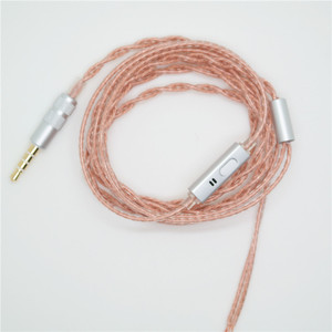 Single Crystal Copper Earphone <b>Cable</b> 1.2M With Microphone For iOS And Android Devices - Product Image 1