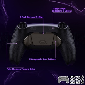 Rubberized Black Metal Back Button RISE Plus MAX RMB Back Paddle Kit With Click Trigger Stops for PS5 <b>Controller</b> BDM-030/040/050 - Product Image 3