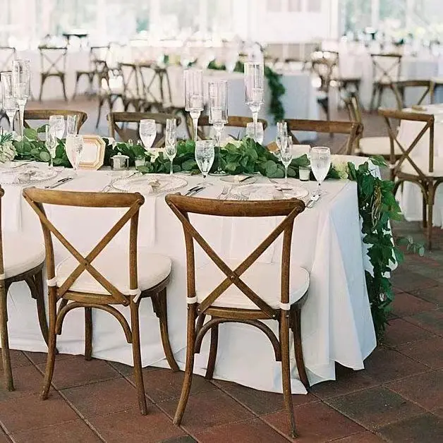 Good quality luxury hotel furniture royal fancy event wood banquet cross back wedding chair for sale