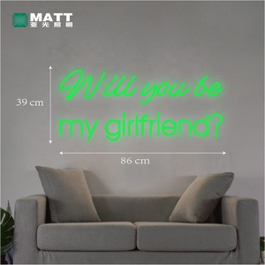 MATT 2023 Fabrication d'usine 86 cm Voulez-vous être ma petite amie? Décoration douce pour mariage en utilisant une enseigne au néon d'intérieur personnalisée - Product Image 5