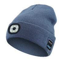 Nuovo Cappello Luminoso LED Ricaricabile Staccabile alla Moda con Musica Bluetooth e Lavorazione in Maglia