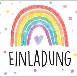 Cartes d'invitation d'anniversaire arc-en-ciel pour enfants, impression numérique personnalisée, finition mate, cartes de vœux rectangulaires en papier, Australie - Product Image 1