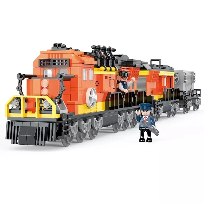 COGO 4203 City DIY Construct Block Build Freight Train Kids Building Blocks Toy Set