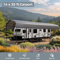 Kits de cochera metálica para caravanas con techo de hierro, impermeables, de alta resistencia, para 2 coches, cobertizo exterior para estacionamiento de coches, SUV, camiones y tractores