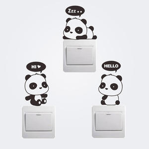 Autocollant mural créatif en vinyle pour salon, autocollant de décoration, créatif pour chambre à coucher <span class=keywords><strong>panda</strong></span> mignon, pour interrupteur - Product Image 1
