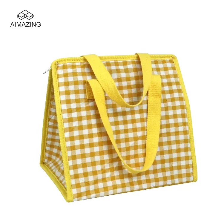 Ucuz sıcak satış taşınabilir dama tahtası termal yalıtımlı soğutucu çanta öğle soğutucu saplı çanta