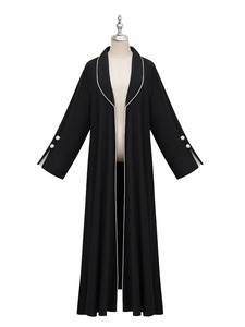 2024 nouveau Design unique <span class=keywords><strong>noir</strong></span> <span class=keywords><strong>et</strong></span> <span class=keywords><strong>blanc</strong></span> élégant XXL musulman femmes Abaya robe à manches longues ouvert vêtements islamiques - Product Image 5