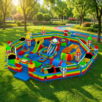 Parc à thème en pvc commercial obstacle gonflable château de maison de rebond aire de jeux extérieure pour la fête des enfants