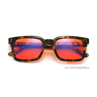 Usine Vente Classique Acétate Optique Cadre Jaune Rouge Orange Lentilles Lunettes Designer Personnalisé Unisexe Anti Lumière Bleue Lunettes