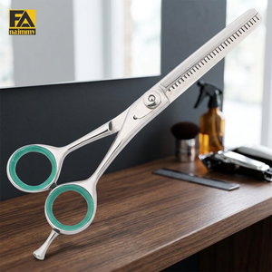 FA Najmmy Thinning <b>Shears</b> Stainless Steel Green Handle Partially Serrated Edge Beauty Scissors <b>for</b> <b>Fabric</b> Sewing - Product Image 4
