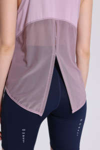 レディースプラスサイズ ポリエステルスパンデックス 軽量クルーネック スポーツベスト 四方向ストレッチ 通気性メッシュ 速乾 夏用 - Product Image 3