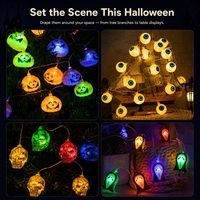 Guirlande lumineuse d'Halloween imperméable, guirlande lumineuse d'Halloween, lampe citrouille pour la décoration extérieure de jardin et de fête d'Halloween