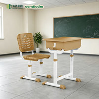 Ensemble bureau et chaise ergonomique réglable en hauteur Meida, épaissi, pour écoles et centres de tutorat, en ABS, design tendance
