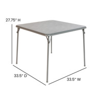 Table pliante en métal avec surface antidérapante et patins de protection pour sols, idéale pour restaurants, salles de jeux et banquets, couleur gris