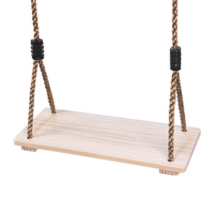 Ensemble de balançoires en bois, 45 cm x 16,3 cm, pour usage intérieur et extérieur, siège unique, design rustique, planche de balançoire en bois massif - Product Image 2