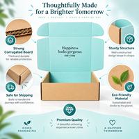 Boîte d'expédition ondulée personnalisée Fresh Aqua avec base en kraft naturel et service d'impression en gros pour vêtements pour enfants
