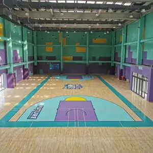 Lantai Kayu Maple untuk tempat olahraga dalam ruangan