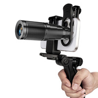 Téléobjectif Monoculaire Télécommandé ZYKD pour Téléphone, Mini Télescope ABS, Objectif Mobile HD 40X Zoom avec Mise au Point Automatique et Trépied 16