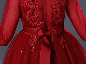 Robe de princesse personnalisée en gros pour filles, à manches longues, en tulle moelleux, pour spectacle enfantin - Product Image 5