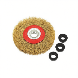 TTAKE Circular Brush Wavy Wire 125x25 Mm Stainless Steel For Bench <b>Grinder</b> - Product Image 2